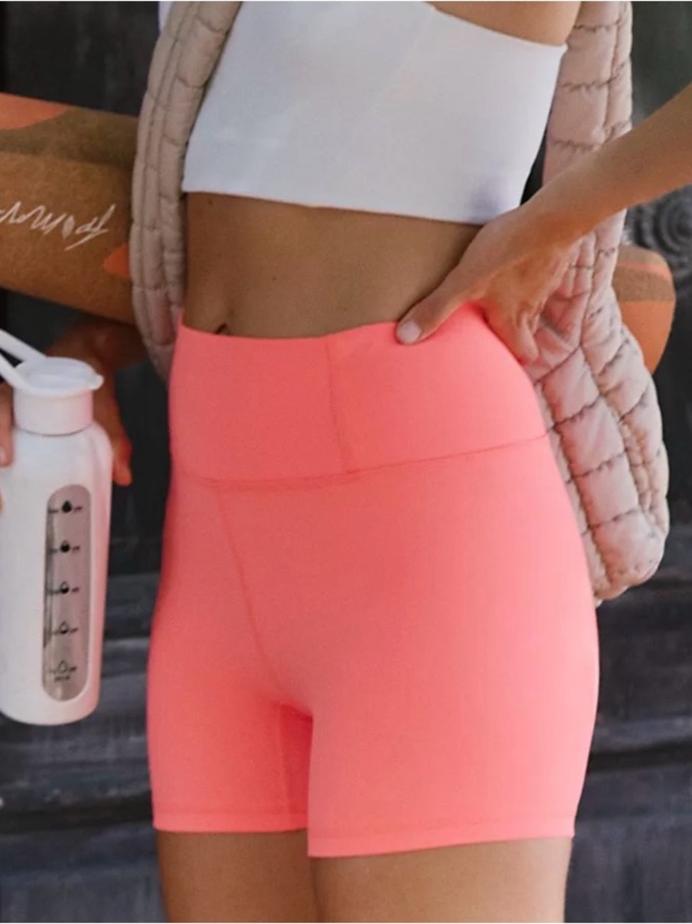 Free People FP Movement Never Better 5” Bike Shorts Neon Coral Medium